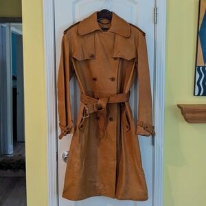 John Varvatos Leather Trench Coat